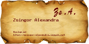 Zsingor Alexandra névjegykártya